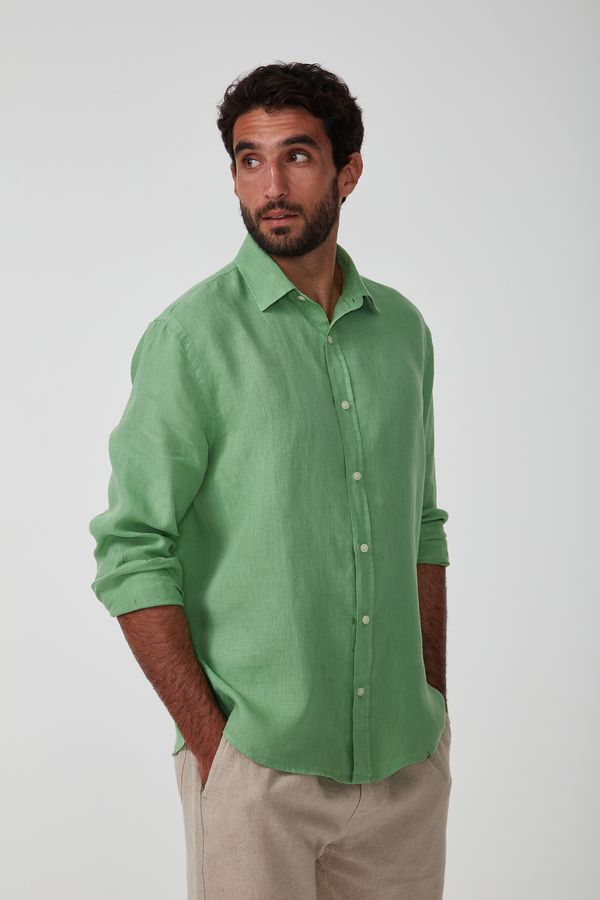Camisa-Puro-Linho-Tinturado---V24-Verde-Maca-|-Tamanho-M
